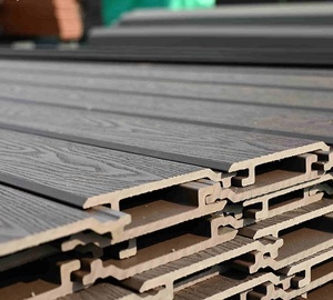 External Wood Grain Composite WPC Modern Fireproof Waterproof Exterior Wall Panel