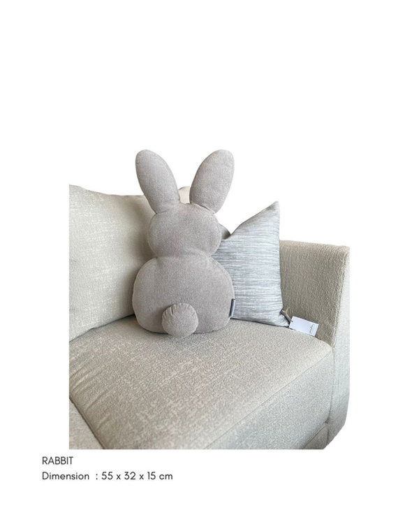 Rabbit Cushion luxury soft textile accent