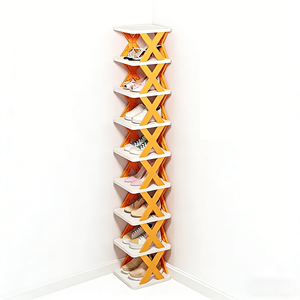 9-tier Floor-Standing Plastic Space-saving Shoe Cabinet