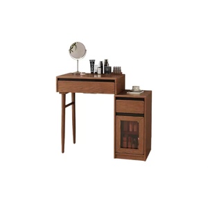 Modern Oak Wood Makeup Vanity Table Spacious Storage Smart Compatible Lighting Setup Durable Eco Friendly Design Bedroom