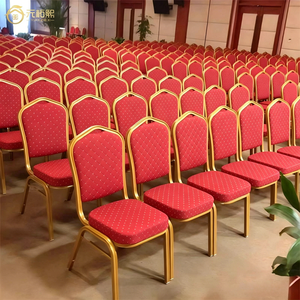 Luxury Gold Steel Stackable Metal Banquet Chairs