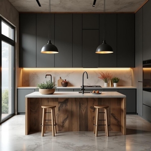 CBMmart Modern Luxury Wooden Kitchen Cabinets Design Custom Available Cabinets Design