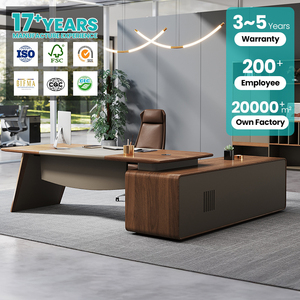 Premium Creative Bevel Luxury Wooden Boss Office Table Desk Custom Executive Office Desk