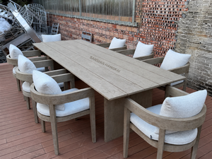 Patio Garden Teak Wood Outdoor All Weather Modern 8 Seater Dining Set