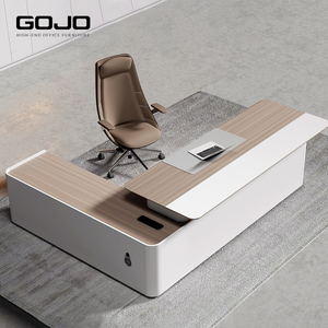 Modern Luxury L-Shape Executive Desk for Boss Office Director Table Regular Size Made Wood MDF Stylish Executive Office