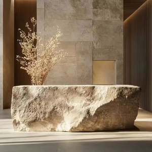 Minimalist Curved Fiberglass Modern Stone Front Desk Reception Counter