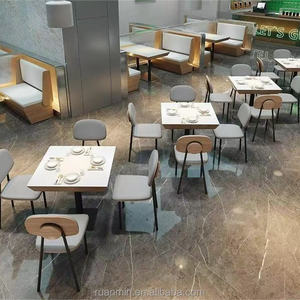 Custom Oak Coffee Shop Furniture Commercial Cafe Modern Luxury Wood Leather Restaurant Bench Booth Seating Table Set Paris