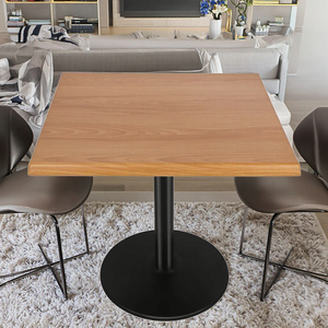 Light Oak 600*600MM Waterproof Wooden Dining Table for Outdoor Terrace Use Cafe Hotel School