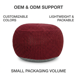 Bohemian Knitted Stackable Pouf Ottoman