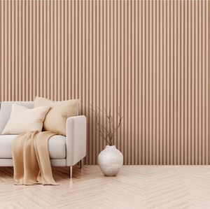 Decoration Akupanel Natural Smoky Genuine White Oak Slatted Wood Wall Panel