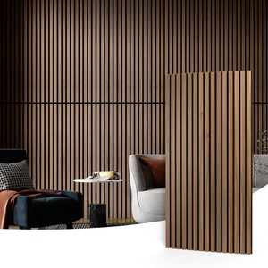 Soundproof Decorative Interior Akupanel Modern Wooden Slat Panels