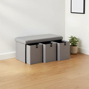 Folding Rectangle Storage Ottoman 20-35L Capacity