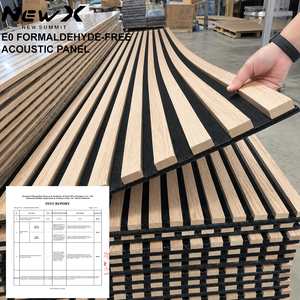 Acoustic Wood Slat Wall Panel Soundproof Interior Decorative Wood Veneer